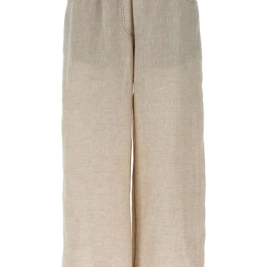 Brunello Cucinelli Women Linen Wide-Leg Trousers