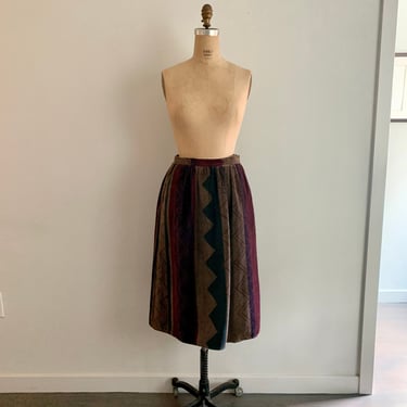 Giorgio Sant Angelo marjer-parts cotton horizontal corduroy print skirt-size M 
