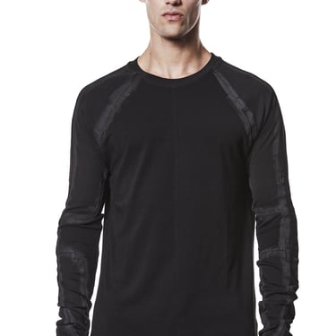 Contrast Detail Long Sleeve T-Shirt