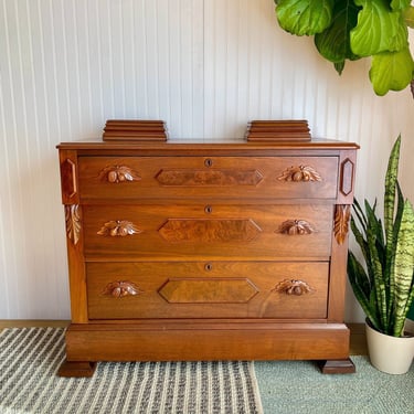 Antique Walnut Dresser - Refinished *Shipping Included* 
