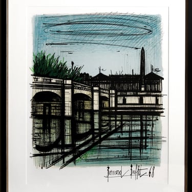 Bernard Buffet, Place de la Concorde, Lithograph, signed in the plate 