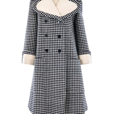 Geoffrey Beene Double Breasted Checkered Coat