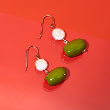 The Big Olives Pearl Dangle Earrings