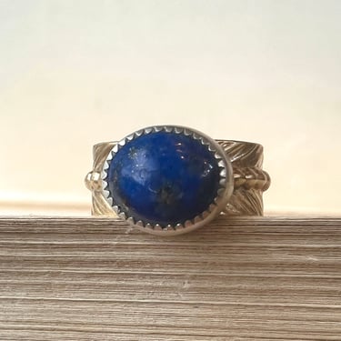 Sagitta Bronze Skinny Band - Lapis - Size 5