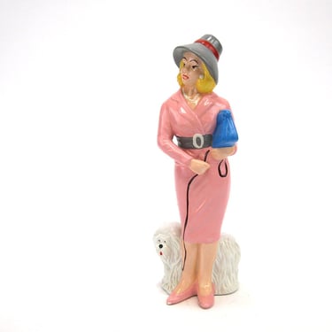 Woman about town plaster figurine by Leadworks - 1980s vintage 
