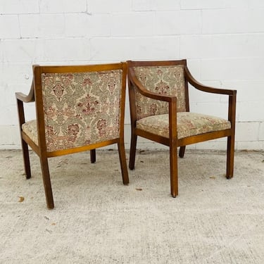 Textured "Needlepoint" Velvet and Wood Frame Arm Chair