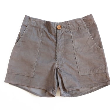 90s shorts / corduroy shorts / 1990s grey tan corduroy elastic waist OP style adventure shorts 32 