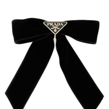 Prada Women Black Velvet Hair Clip