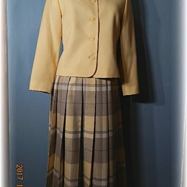 Classic Pendleton Jacket and Pleated Plaid Skirt 
