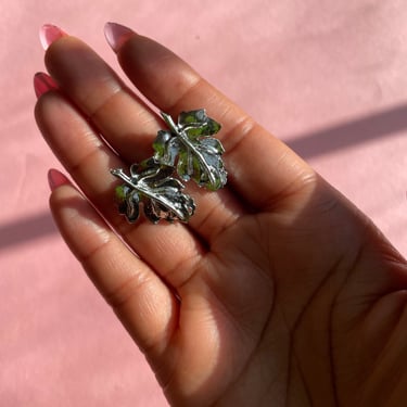 Vintage Silver Leaf Earrings