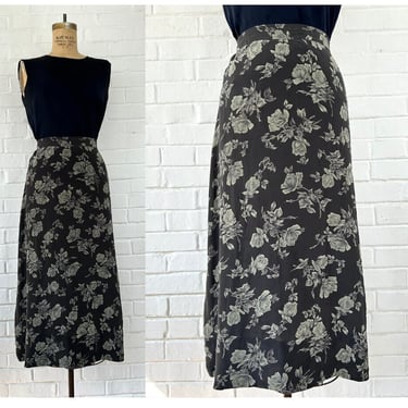 1990's Size 12 Silk Midi Skirt from Jones NY 