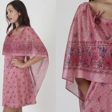 Pink Chiffon Goddess Disco Dress / Vintage 70s Capelet | American Archive -  San Diego, CA | ATTIC