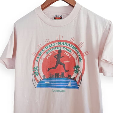 Los Angeles shirt / Marathon t shirt / 1980s Los Angeles Griffith Park Marathon running t shirt Small 