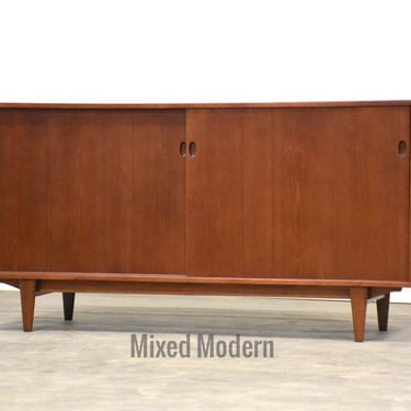 Refinished Ib Kofod Larsen 59” Teak Credenza 