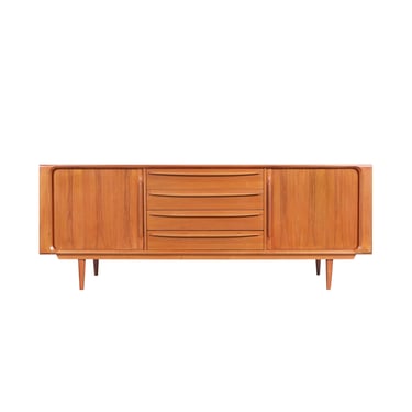 Danish Modern Teak Tambour Door Credenza by Bernhard Pedersen & Son