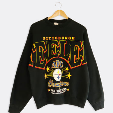 Vintage 1995 Pittsburgh Steelers Championship Graphic Vinyl Sweatshirt Sz L