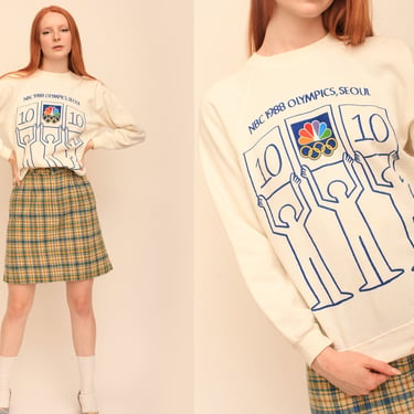 Vintage 1988 1980s Seoul Olympics Keith Haring Style NBC Network Sweatshirt 