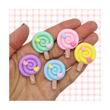 Lollipop Hair Clips Set - Pastel Kawaii Candy Barrettes 