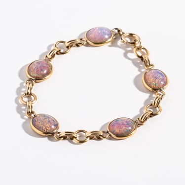 VINTAGE GOLD FILLED ART GLASS BRACELET