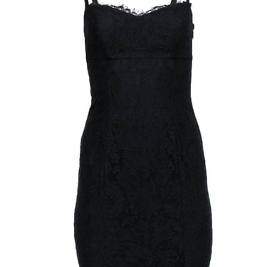 Ted Baker - Black Lace Satin Empire Waist Cocktail Dress Sz 4