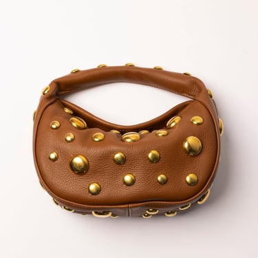 Danielle Bernard - Brown Leather Gold Stud Bag