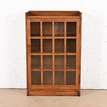 Stickley Style Mission Oak Arts and Crafts Bookcase Cabinet