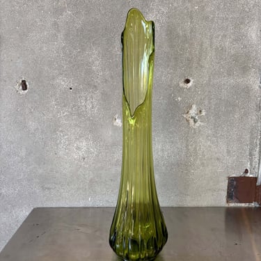 Mid Century Modern Glass Swung Vase by L.E. Smith