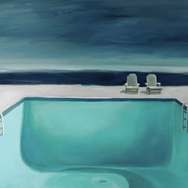Chairs by the Pool - Fine Art Print - Giclee- Water - Architecture - Archival Print-Angela Ooghe 