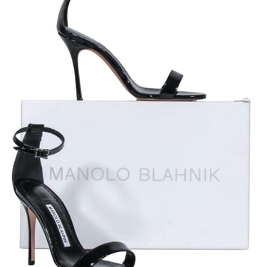 Manolo Blahnik - Black Patent Leather "Annesa"  Strappy Pumps Sz 5