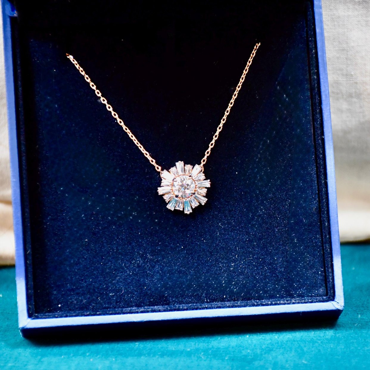 Swarovski Crystal Sunshine Pendant Necklace 14-7/8