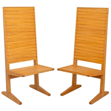 Nakashima Style Maple &amp; Cherry Side Chairs, Pair