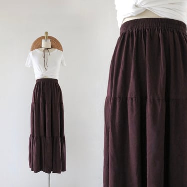 tiered plum maxi skirt - 28-35 