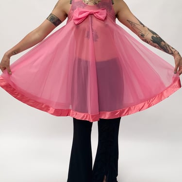 Bubblegum Nylon Sheer Dress (S-M)