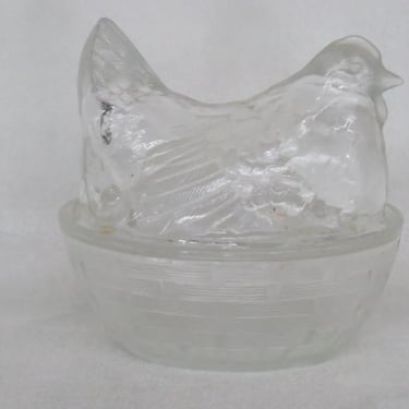 Hen Chicken on Nest Basket Small Covered Candy Dish 3887B