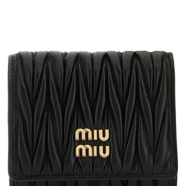 Miu Miu Woman Black Nappa Leather Wallet