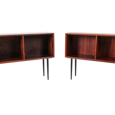 Pair Mid-century Danish Modern Rosewood Bookshelf 