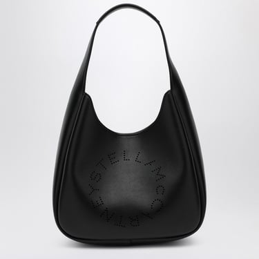 Stella Mccartney Black Logoed Morbida Hobo Tote Women