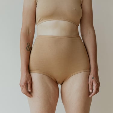 Hemp Blend Underwear, High-Waisted Briefs, Terracotta Undies, Organic Cotton Blend 