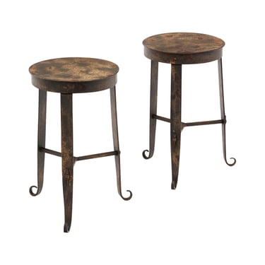 French Vintage Metal Side Tables