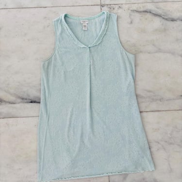 Vintage Liz Claiborne Chemise Blue Lace Sheer Nightgown Dress Full Slip Women 1X 