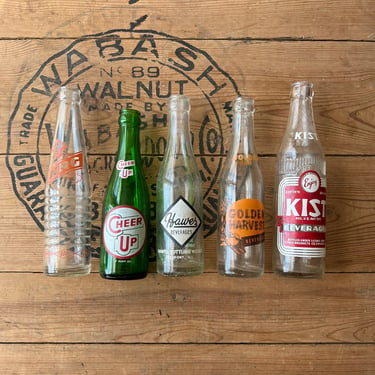 Vintage Soda Pop Bottle Lot Midwest Advertising 