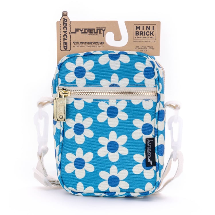 88611: Crossbody Mini Brick Bag | Recycled RPET | Daisy Blue