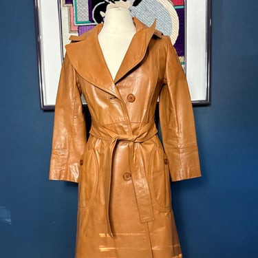 1960s /70s Leather Trench Coat 