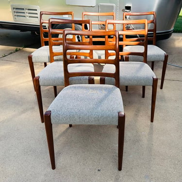 Vintage Teak Dining Room Chair Set 