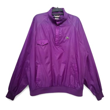 1960s Vintage IZOD CLUB Windbreaker, Purple 1/4 Zip Alligator Pullover, 1970s Preppy Sportswear, Lightweight Outdoorsy Jacket 