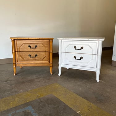 AVAILABLE to CUSTOMIZE**Pair of Faux Bamboo Nightstands by Broyhill 