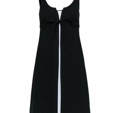 Teri Jon - Black & White Double Layer Sleeveless Shift Midi Dress Sz 4