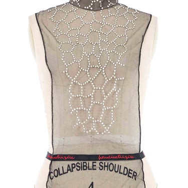 Pauline Trigere Rhinestone Embellished Black Mesh Dickey