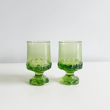 Franciscan Madeira Clover Apple Green Juice & Wine Glasses Vintage 1970s 