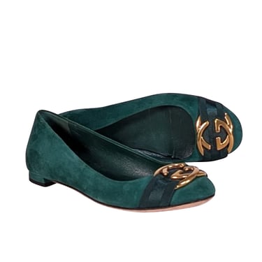 Gucci - Green Suede Ballet Flats Sz 6.5